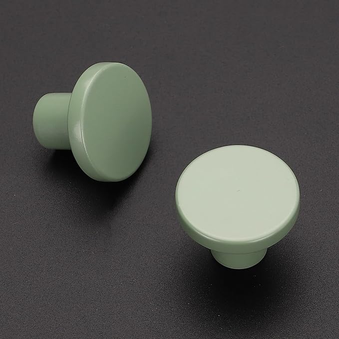 Ravinte 10 Pack Cabinet Knobs Light Green Kitchen Cabinet Knobs Round Dresser - Image 2