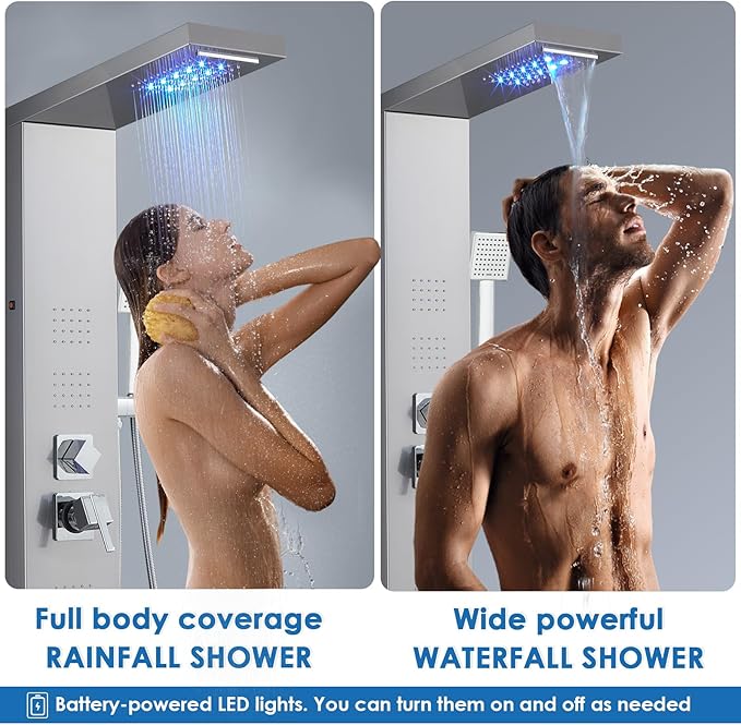 ROVOGO LED Shower Panel Tower System, 5-Function Shower Column - Image 2