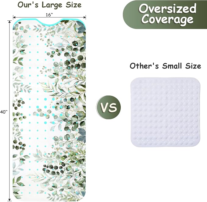 Bathtub Mat Non Slip, Sage Extra Long Bath tub Mat Shower Floor Mat - Image 2