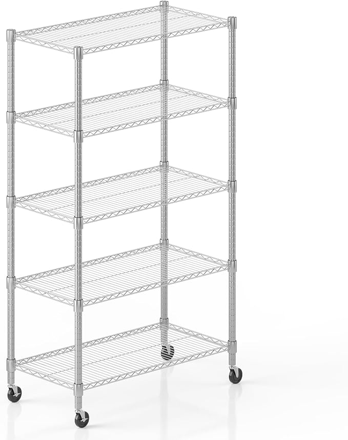 Homdox Heavy Duty Storage Shelves, 5 Tier Wire Shelving Unit - Image 9