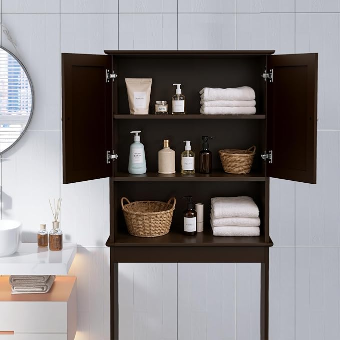 Over The Toilet Storage Cabinet, Behind Toilet Bathroom Organizer - Image 5