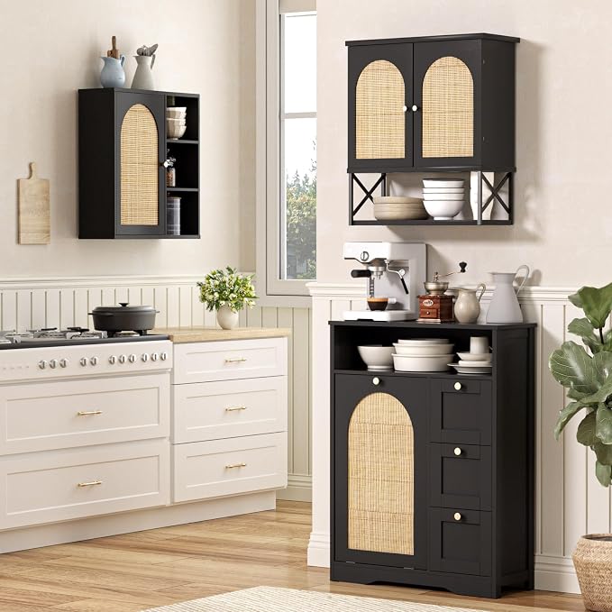 Rattan Bathroom Wall Cabinet, Boho Medicine Wall Cabinet - Image 7