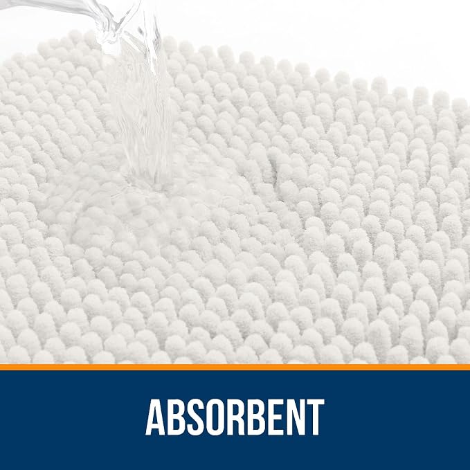 OLANLY Bathroom Rugs 40x24, Extra Soft Absorbent Chenille Bath Rugs, Rubber - Image 4