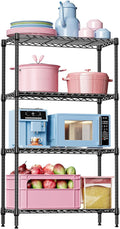 IZEUK 4 Tier Black Metal Storage Shelves, Heavy Duty Wire Shelving Rack by IZEUK