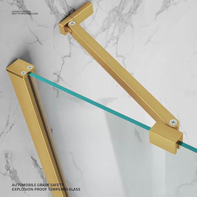 Bathroom Shower Glass Door, Tub Shower Glass Door 43”*58” Screen Panel Tempered - Image 3