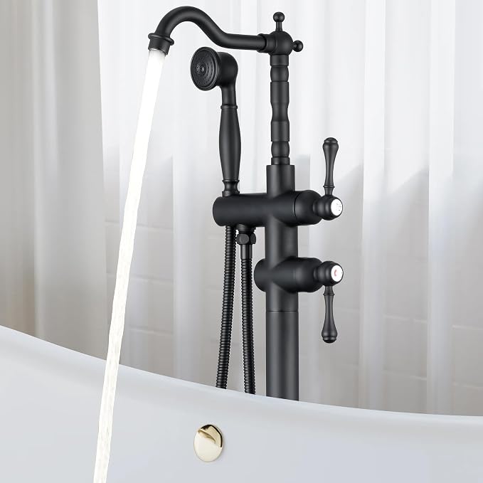 Freestanding Tub Faucet Sets, JetsBath Floor Mount BathTub Filler by JetsBath