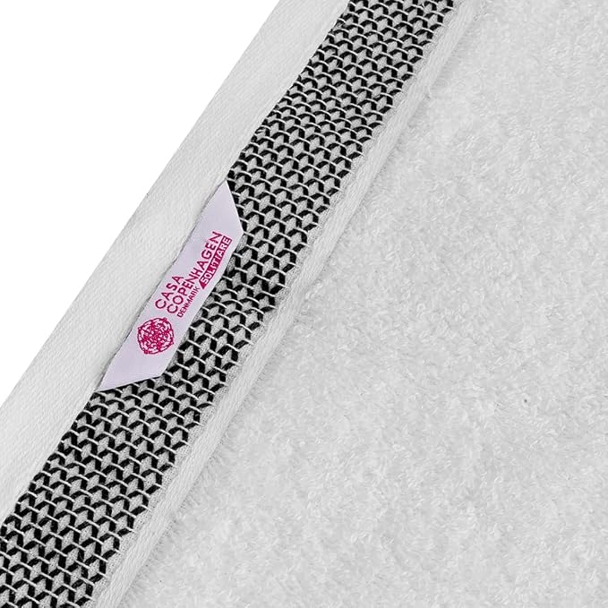 CASA COPENHAGEN® Solitaire Mix 6 Pieces Towel Set- White + Pine Grey, 600 GSM - Image 9