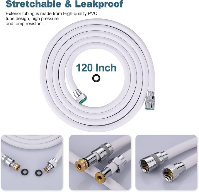 Aleasha Shower Hose, 120 Inches Extra Long Shower Head Hose Extension - Image 2