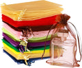 100PCS 4X4.72" Mixed Color Satin Drawstring Organza Pouch Gift Bags by Hopttreely