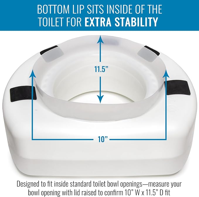 HealthSmart Enhanced Comfort 5" Raised Toilet Seat Risers - Image 5