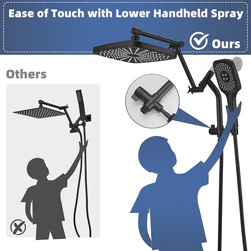 12" High Pressure Rain/Rainfall Shower Heads - Image 2