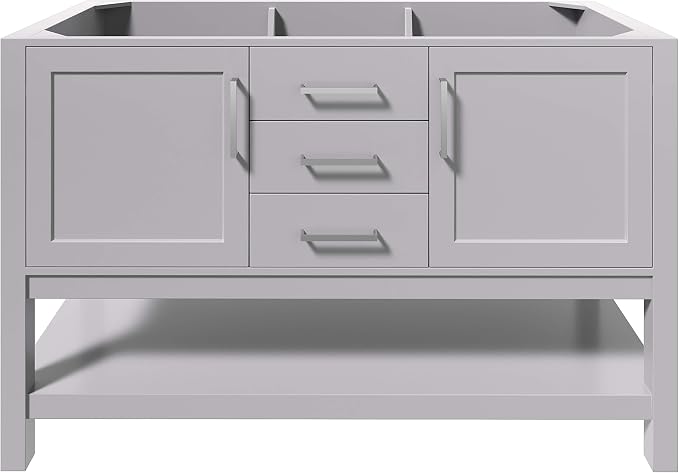 ARIEL 54" Grey Bathroom Vanity Base Cabinet, 2 Soft Closing Doors and 6 by Ariel