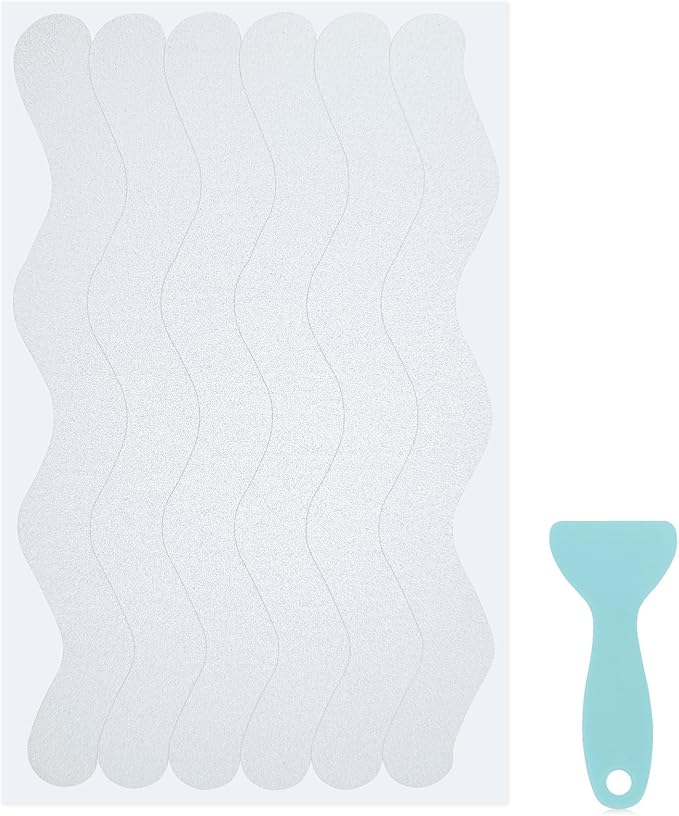 S&X 24 Pcs Anti Slip Shower Stickers, Invisible Clear High Traction Bathtub by SXProducts