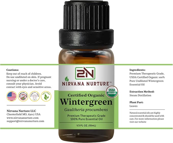 Wintergreen Essential Oil USDA Certified Organic, 100% Pure Natural Premium - Image 8