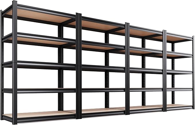 AOAORRG Set of 4 Storage Shelves, 45.6" W Heavy Duty Garage Shelving, 5-Tier by Unknown