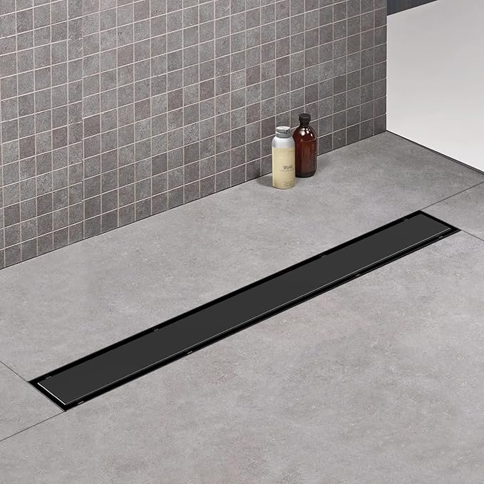 Linear Shower Drain, 28 inch Black Drain - Image 4