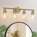 2024 Upgrade 4-Light Bathroom Light Fixtures, Brushed Brass Bathroom Lights by Indoibrightenyourbathroom