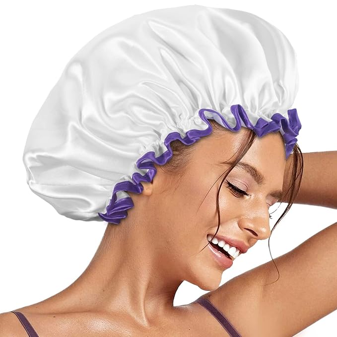 Aquior Shower Cap, Shower Cap for Women Reusable Waterproof, Large Bath Hair by Aquior