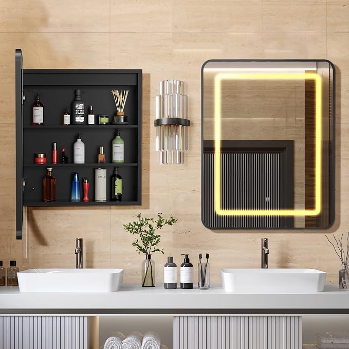 APRILSOUL 20X30 Inch Black Bathroom Medicine Cabinet - Image 7