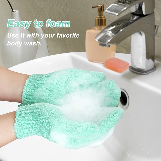 MIG4U Shower Exfoliating Scrub Gloves, Bathing Gloves Body Wash Dead Skin - Image 5