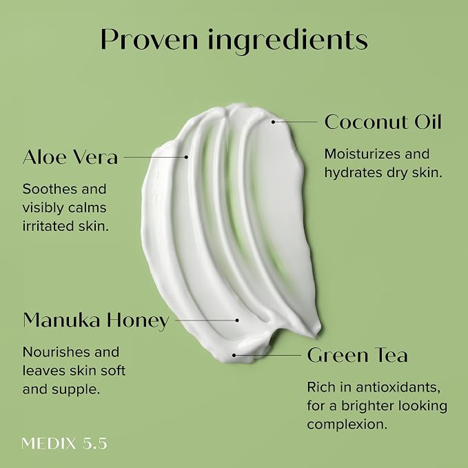 MEDIX Exfoliating Glycolic Acid Body Wash & Face Wash + Coconut Body Lotion - Image 7