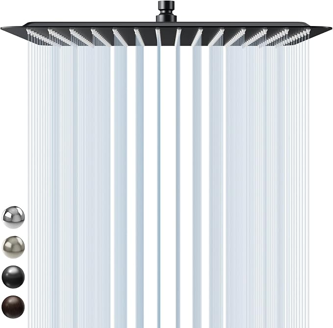 SR SUN RISE Luxury 16 Inch Extra Large Square Stainless Steel Shower Head High by SRSUNRISE