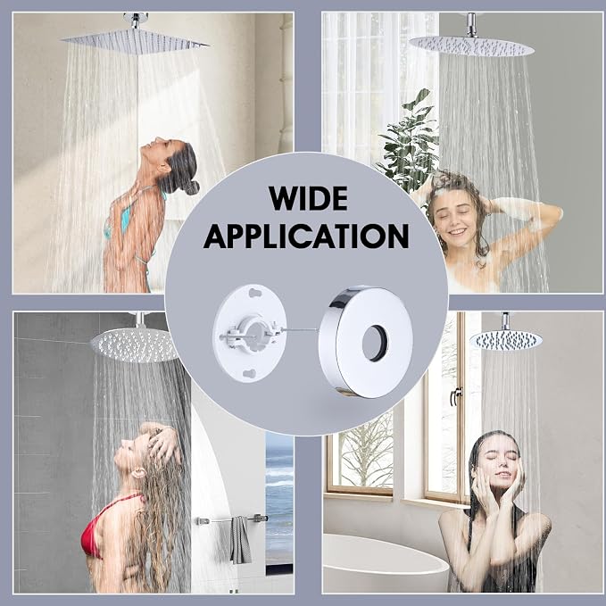 3 Inch Shower Arm with Flange and Stabilizer Bracket, Ceiling Mount Replacement - Image 6