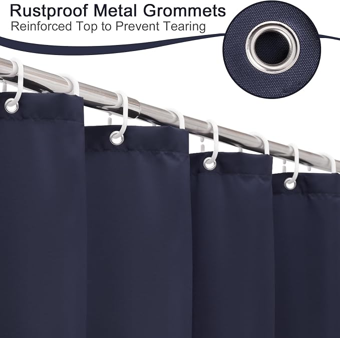 AooHome Extra Long Shower Liner, Polyester Solid Color Shower Curtain - Image 6