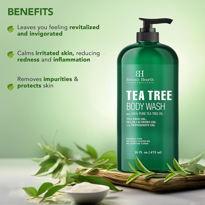 Botanic Hearth Tea Tree Body Wash -16 fl oz- All-Natural Antifungal & - Image 6
