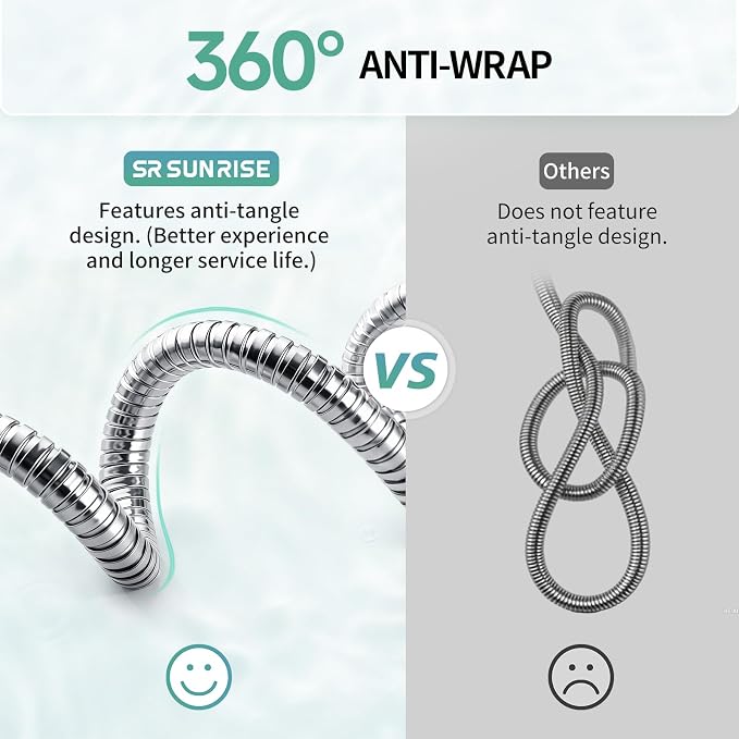 SR SUN RISE Flexible 304 Stainless Steel Replacement Shower Hose - Image 5