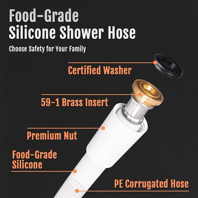 Super Flexible Silicone Shower Head Hose Extension, Kink-Free Handheld - Image 6