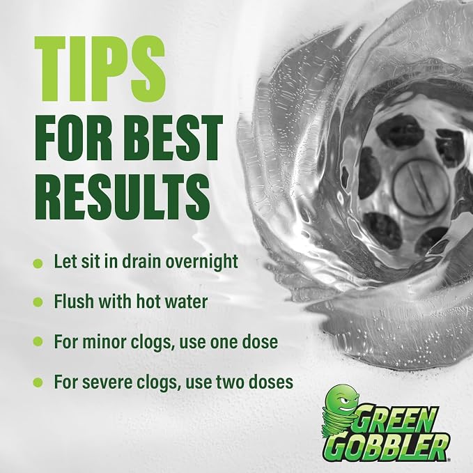 Green Gobbler Liquid Hair Drain Clog Remover & Cleaner, - Image 9
