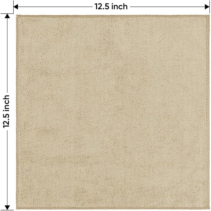 HOMEXCEL Brown Microfiber Cleaning Cloth 6 Pack 12.5 x 12.5 inch Microfiber - Image 7