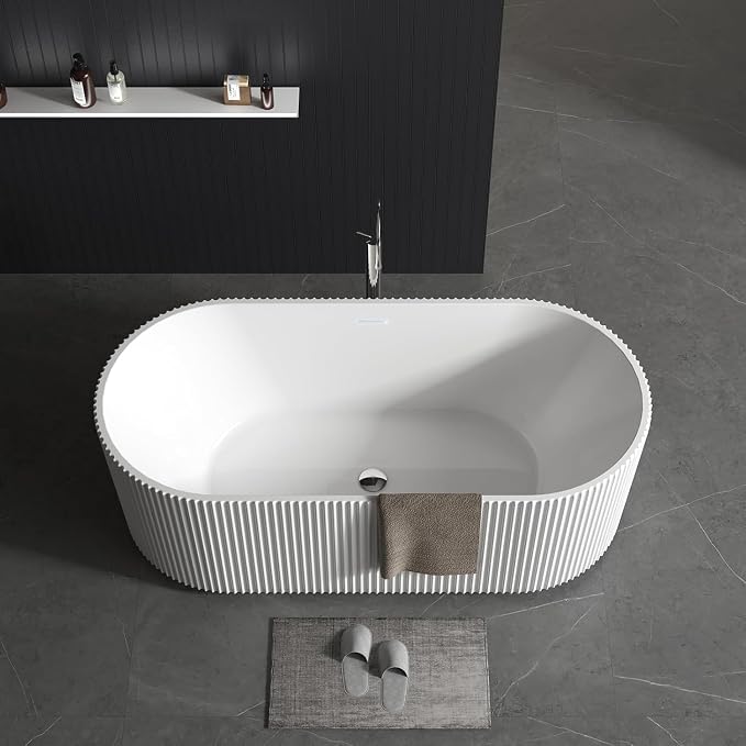 67" Free Standing Tub, Acrylic Soaking Bathtub, Stand Alone Freestanding Tub - Image 2