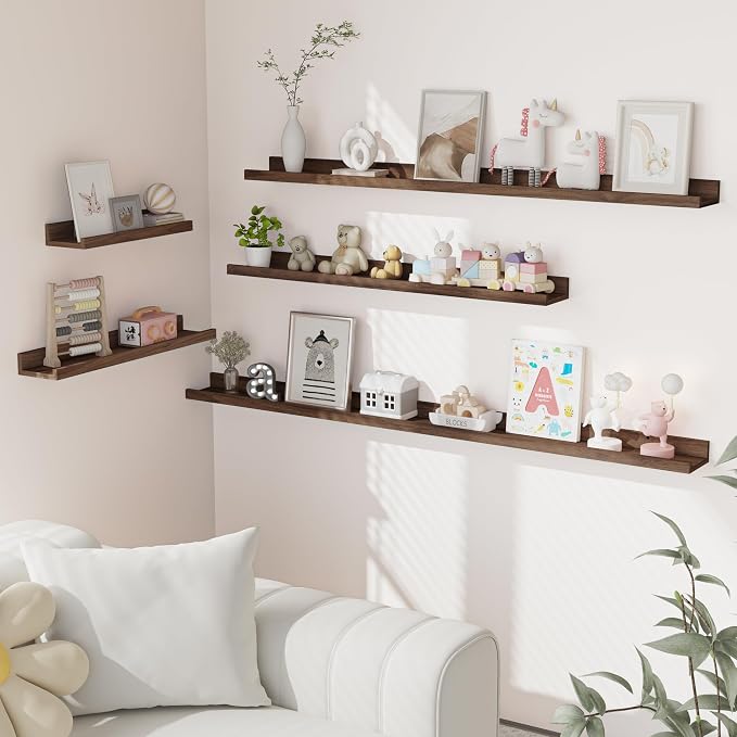 Heimlove Picture Ledge Shelf, Small Floating Shelves Set of 2, 16 Inches - Image 6