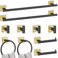 10 Pieces Black Gold Towel Bar Set, 23.6 Inch Bathroom Accessories Set SUS304 by LairuierBathroomHardwareSet