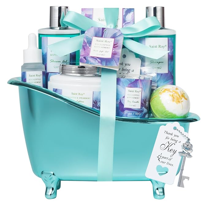 Bath and Body Basket Set Luxury EUCALYPTUS & Mint Spa Gift Basket - Image 9