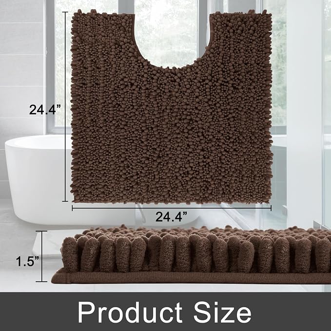 Yimobra Toilet Rug U Shaped Washable 24x24 Inch - Image 2