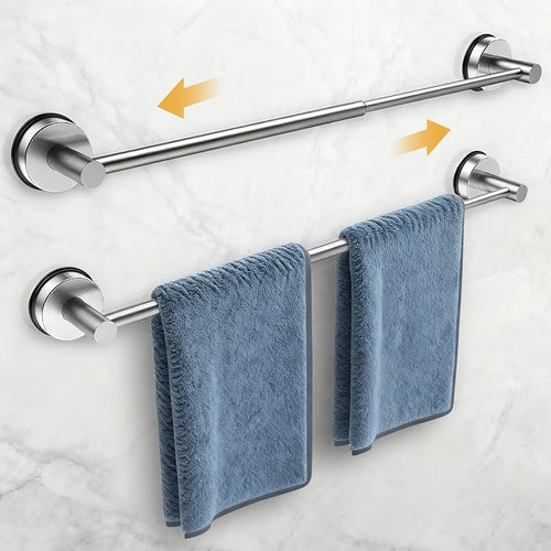 14.6inch~24inch Towel Racks for Bathroom, Adjustable Suction Cup Towel Bar for by QQK
