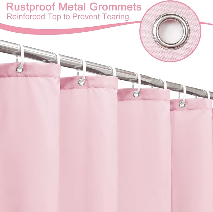AooHome 72x96 inch Fabric Shower Liner, Extra Long Solid Color Shower Curtain - Image 6