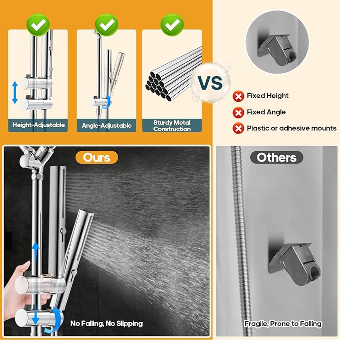 Shower Heads with Handheld Combo, 10 Inch High Pressure Rain Shower Head - Image 3