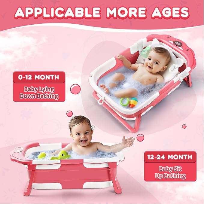 Baby Bathtub, Collapsible Baby Bath Tub - Image 3