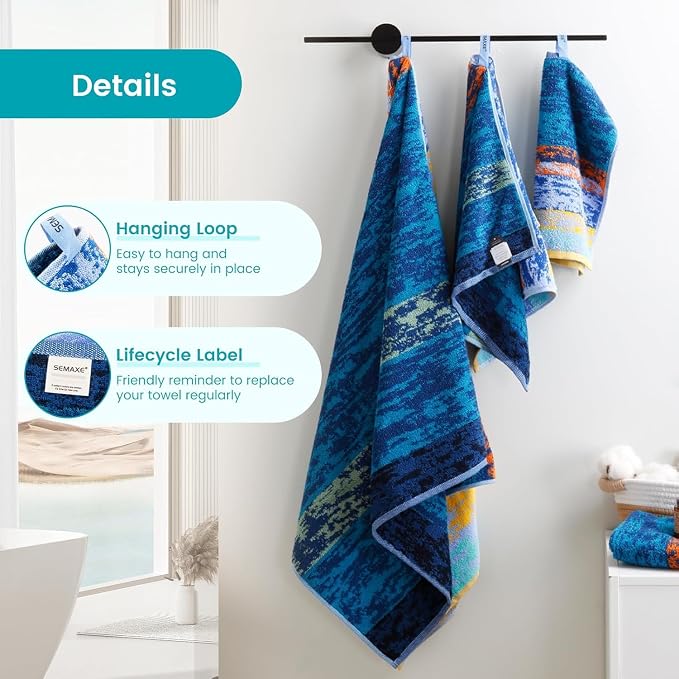 SEMAXE 18-Pack Bath Towel Set Include 6 Bath Towels, 6 Hand Towels, 6 Wash - Image 3
