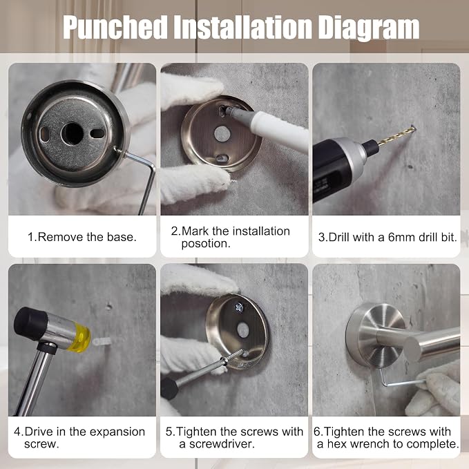7 PCS Bathroom Hardware Set, Brushed Nickel Stainless Steel Bathroom Tower Rack - Image 7