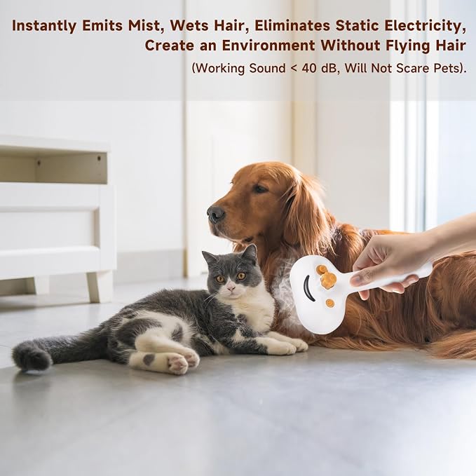 Pet Steam Brush for Dog & Cat – 3-in-1 Spray Hair Removal Comb for Shedding & - Image 7
