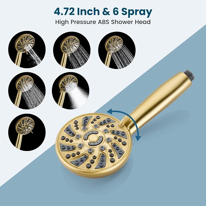gotonovo Bathroom Shower Head Kit High Pressure Combo System Shower Faucet 6 - Image 4