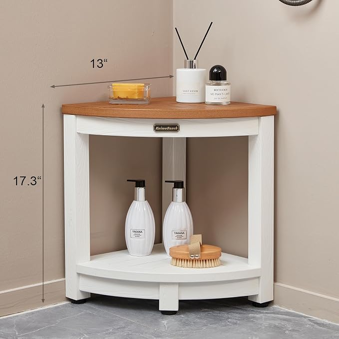 HDPS Corner Shower Stool for Shaving Leg, Waterproof Shower Bench Seat for - Image 2