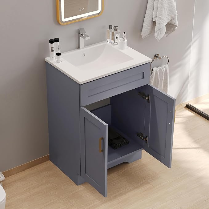 24 Inch Bathroom Vanity with Sink, Bathroom Storage Vanity Cabinet - Image 7