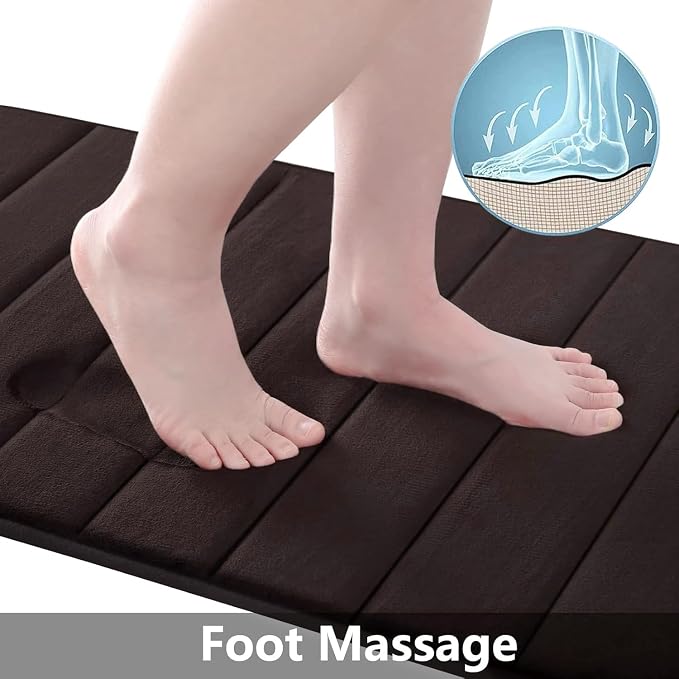 Buganda Memory Foam Bath Mat, Ultra Soft and Non-Slip Bathroom Rugs, Water - Image 2