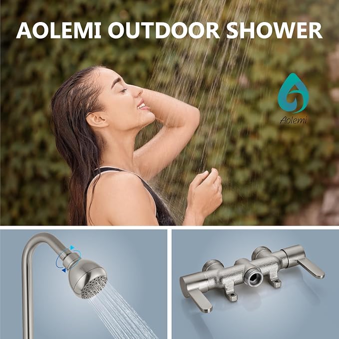 Aolemi Outdoor Shower Fixtures Kit Faucet System 3 Inch Center - Image 2